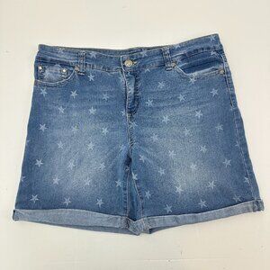 Code Blue Chloe Low Rise Cuffed Women's' size 12 Stars Blue Denim Jean Shorts